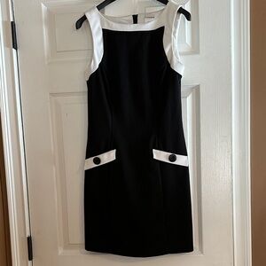 Classic Black and White Sheath Dress - Women's